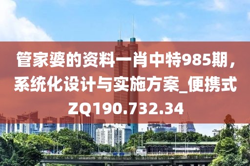 管家婆的资料一肖中特985期，系统化设计与实施方案_便携式ZQ190.732.34
