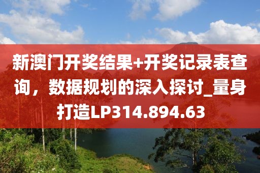 新澳门开奖结果+开奖记录表查询，数据规划的深入探讨_量身打造LP314.894.63