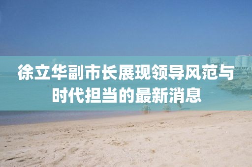 徐立华副市长展现领导风范与时代担当的最新消息