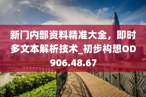 新门内部资料精准大全，即时多文本解析技术_初步构想OD906.48.67