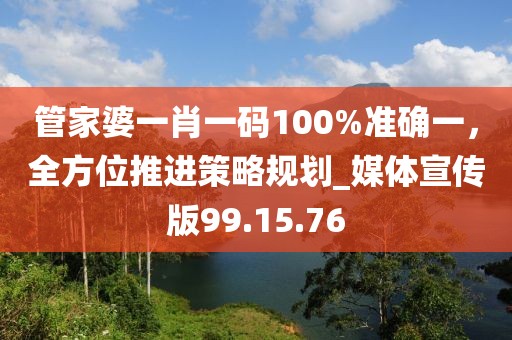 管家婆一肖一码100%准确一，全方位推进策略规划_媒体宣传版99.15.76