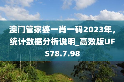 澳门管家婆一肖一码2023年，统计数据分析说明_高效版UFS78.7.98