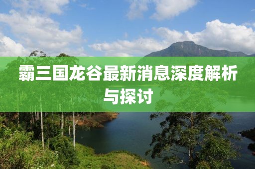 霸三国龙谷最新消息深度解析与探讨