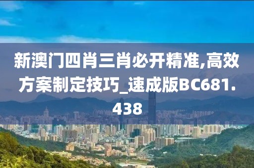 新澳门四肖三肖必开精准,高效方案制定技巧_速成版BC681.438