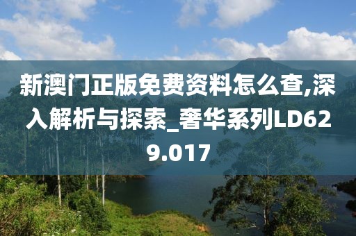 新澳门正版免费资料怎么查,深入解析与探索_奢华系列LD629.017