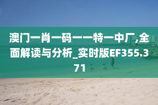 澳门一肖一码一一特一中厂,全面解读与分析_实时版EF355.371