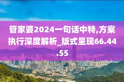 管家婆2024一句话中特,方案执行深度解析_版式呈现66.44.55