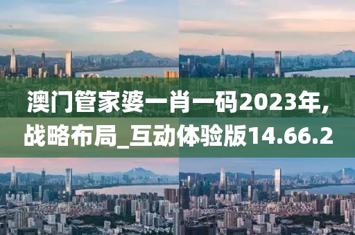 澳门管家婆一肖一码2023年,战略布局_互动体验版14.66.2