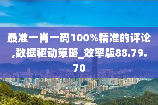 最准一肖一码100%精准的评论,数据驱动策略_效率版88.79.70