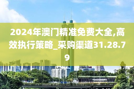 2024年澳门精准免费大全,高效执行策略_采购渠道31.28.79