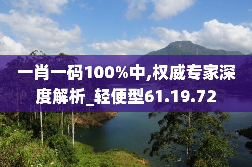 一肖一码100%中,权威专家深度解析_轻便型61.19.72