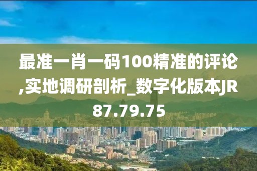 最准一肖一码100精准的评论,实地调研剖析_数字化版本JR87.79.75