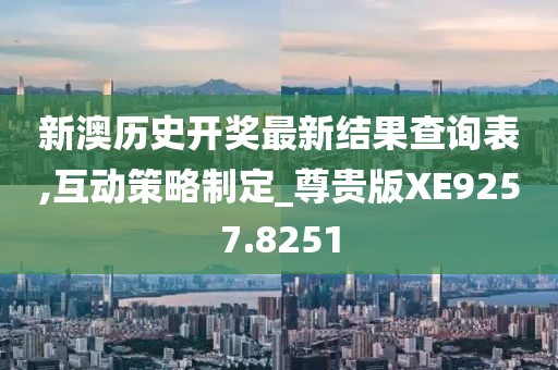 新澳历史开奖最新结果查询表,互动策略制定_尊贵版XE9257.8251