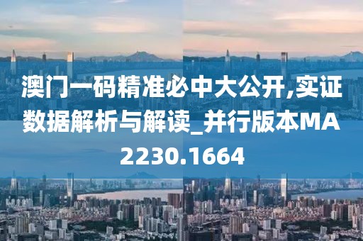 澳门一码精准必中大公开,实证数据解析与解读_并行版本MA2230.1664