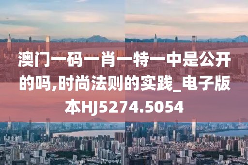 澳门一码一肖一特一中是公开的吗,时尚法则的实践_电子版本HJ5274.5054