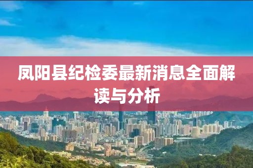 凤阳县纪检委最新消息全面解读与分析