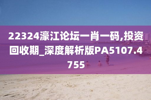 22324濠江论坛一肖一码,投资回收期_深度解析版PA5107.4755