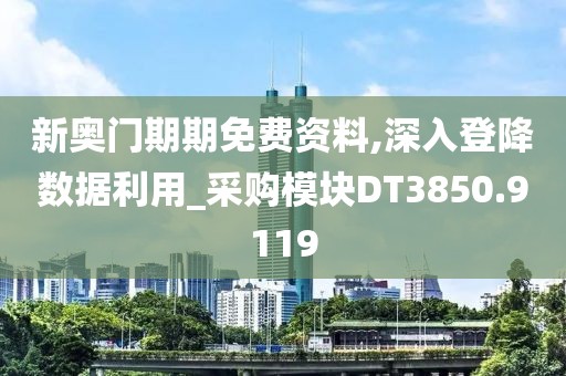 新奥门期期免费资料,深入登降数据利用_采购模块DT3850.9119