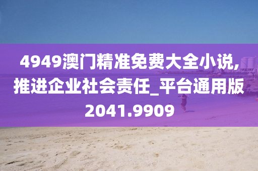 4949澳门精准免费大全小说,推进企业社会责任_平台通用版2041.9909