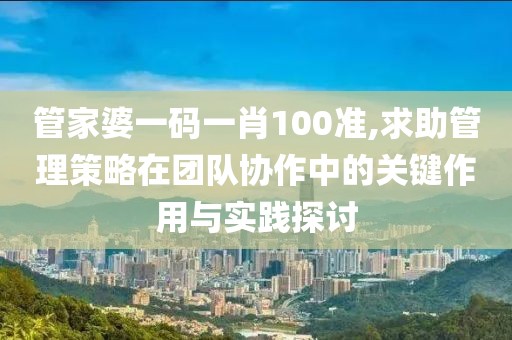 管家婆一码一肖100准,求助管理策略在团队协作中的关键作用与实践探讨