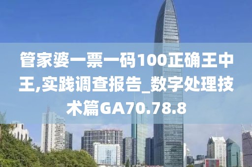 管家婆一票一码100正确王中王,实践调查报告_数字处理技术篇GA70.78.8
