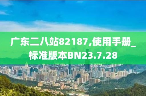 广东二八站82187,使用手册_标准版本BN23.7.28