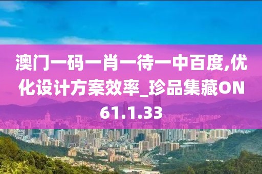 澳门一码一肖一待一中百度,优化设计方案效率_珍品集藏ON61.1.33