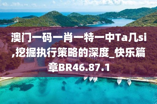 澳门一码一肖一特一中Ta几si,挖掘执行策略的深度_快乐篇章BR46.87.1