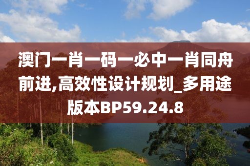 澳门一肖一码一必中一肖同舟前进,高效性设计规划_多用途版本BP59.24.8
