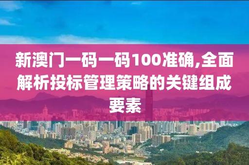 新澳门一码一码100准确,全面解析投标管理策略的关键组成要素