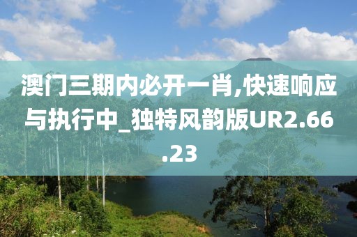 澳门三期内必开一肖,快速响应与执行中_独特风韵版UR2.66.23
