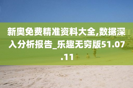新奥免费精准资料大全,数据深入分析报告_乐趣无穷版51.07.11