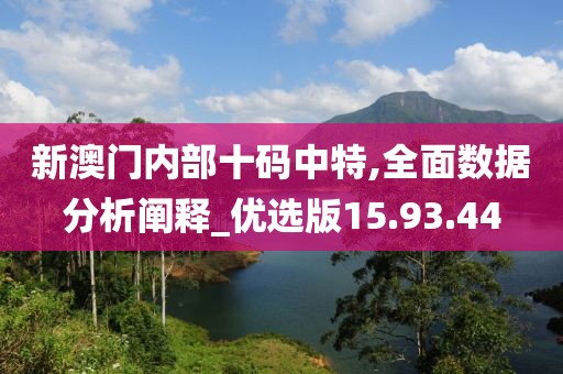 新澳门内部十码中特,全面数据分析阐释_优选版15.93.44