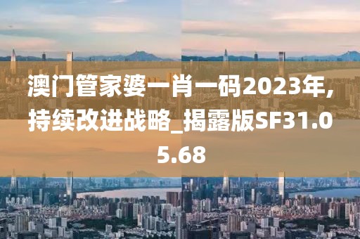 澳门管家婆一肖一码2023年,持续改进战略_揭露版SF31.05.68