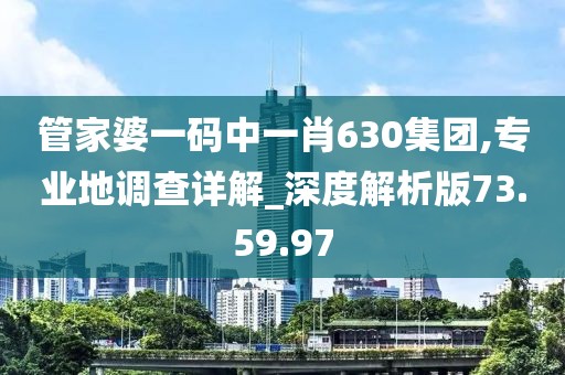 管家婆一码中一肖630集团,专业地调查详解_深度解析版73.59.97