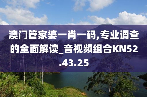 澳门管家婆一肖一码,专业调查的全面解读_音视频组合KN52.43.25