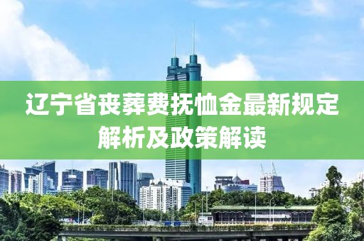 辽宁省丧葬费抚恤金最新规定解析及政策解读