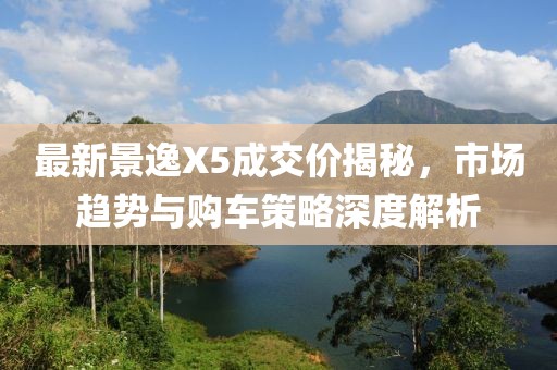 最新景逸X5成交价揭秘，市场趋势与购车策略深度解析