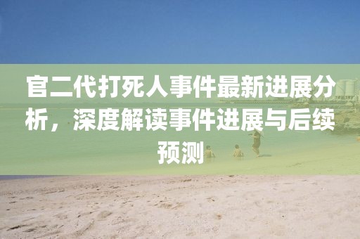 官二代打死人事件最新进展分析，深度解读事件进展与后续预测