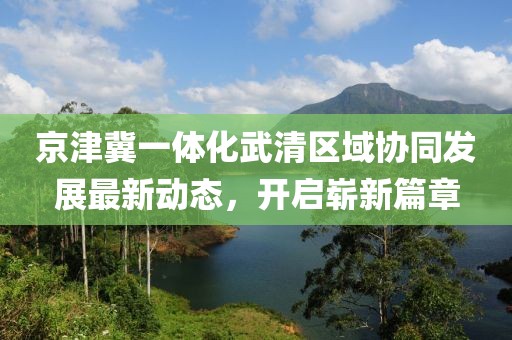 京津冀一体化武清区域协同发展最新动态，开启崭新篇章