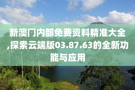 新澳门内部免费资料精准大全,探索云端版03.87.63的全新功能与应用