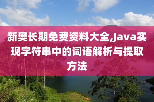 新奥长期免费资料大全,Java实现字符串中的词语解析与提取方法