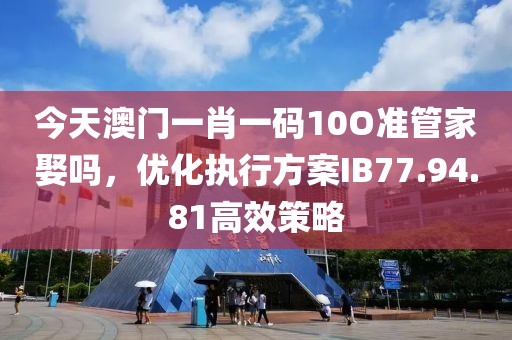 今天澳门一肖一码10O准管家娶吗，优化执行方案IB77.94.81高效策略