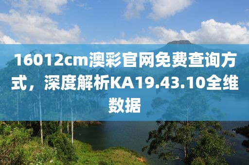 16012cm澳彩官网免费查询方式，深度解析KA19.43.10全维数据