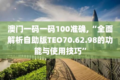 澳门一码一码100准确,“全面解析自助版TEO70.62.98的功能与使用技巧”