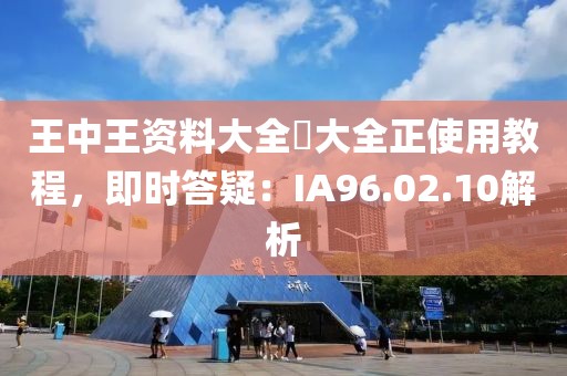 王中王资料大全枓大全正使用教程，即时答疑：IA96.02.10解析