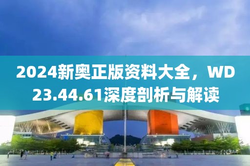 2024新奥正版资料大全，WD23.44.61深度剖析与解读