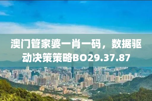 澳门管家婆一肖一码，数据驱动决策策略BO29.37.87