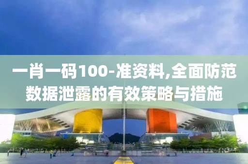 一肖一码100-准资料,全面防范数据泄露的有效策略与措施