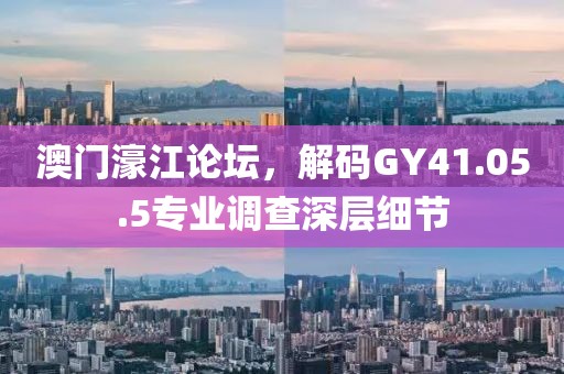 澳门濠江论坛，解码GY41.05.5专业调查深层细节